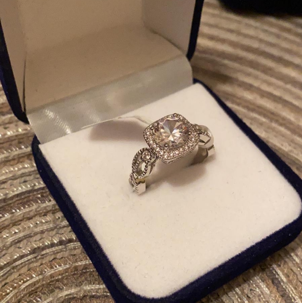 Sterling silver engagement ring